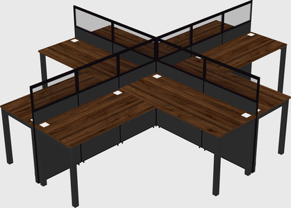 Shared l-shaped cubicles