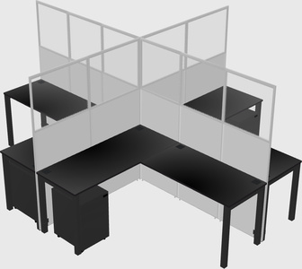 Shared l-shaped cubicles