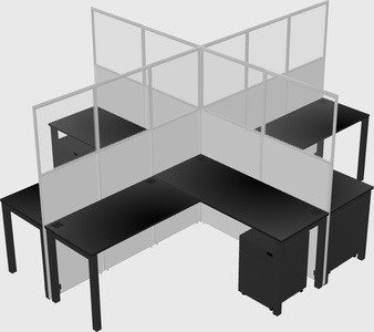 Shared l-shaped cubicles