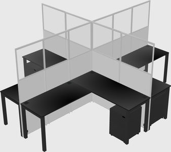 Shared l-shaped cubicles