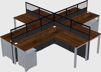 Shared l-shaped cubicles
