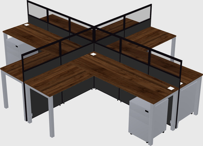 Shared l-shaped cubicles