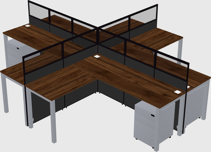 Shared l-shaped cubicles