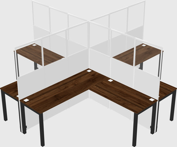 Shared l-shaped cubicles