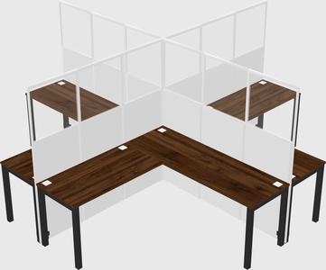Shared l-shaped cubicles