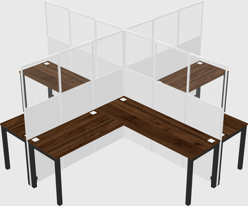 Shared l-shaped cubicles