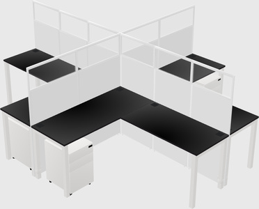 Shared l-shaped cubicles