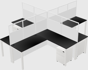 Shared l-shaped cubicles