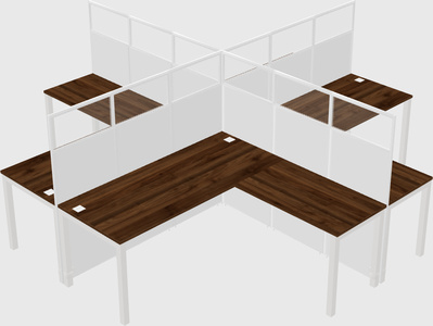 Shared l-shaped cubicles
