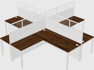 Shared l-shaped cubicles