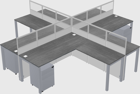 Shared l-shaped cubicles