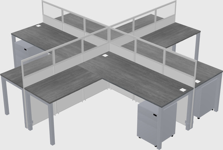 Shared l-shaped cubicles