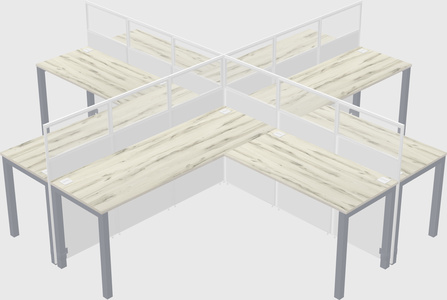 Shared l-shaped cubicles