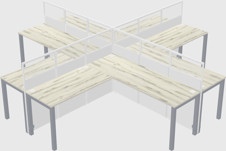 Shared l-shaped cubicles
