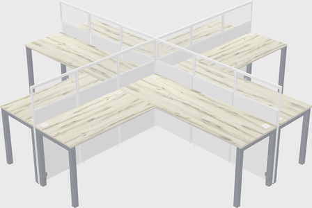 Shared l-shaped cubicles