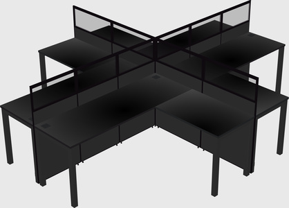 Shared l-shaped cubicles