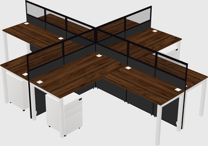 Shared l-shaped cubicles