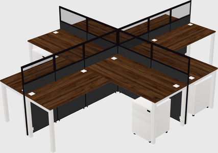 Shared l-shaped cubicles