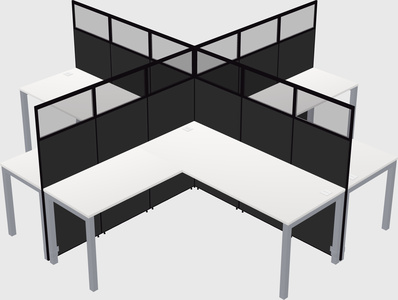 Shared l-shaped cubicles