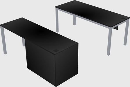 Parallel desk + file cabinet