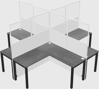 Shared l-shaped cubicles