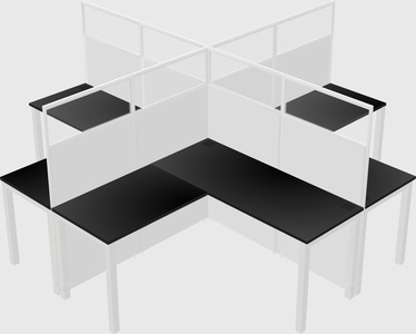 Shared l-shaped cubicles