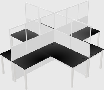 Shared l-shaped cubicles