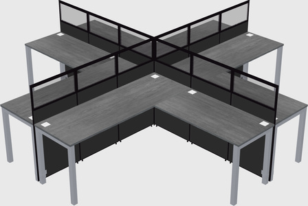 Shared l-shaped cubicles