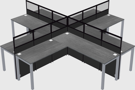 Shared l-shaped cubicles
