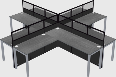 Shared l-shaped cubicles