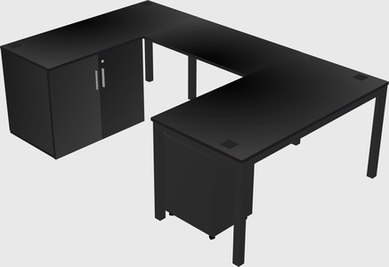Bureau + armoire en u