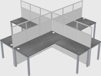 Shared l-shaped cubicles