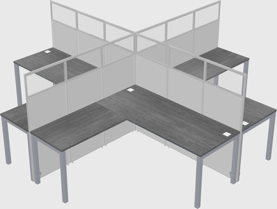 Shared l-shaped cubicles