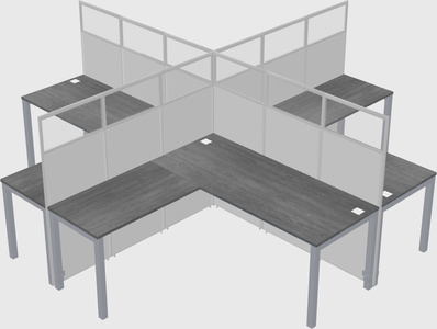 Shared l-shaped cubicles