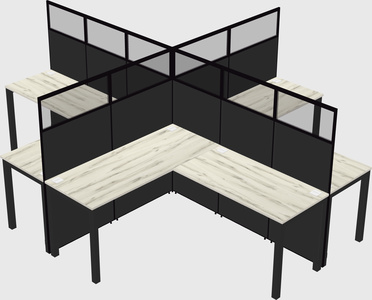 Shared l-shaped cubicles