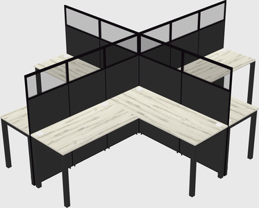 Shared l-shaped cubicles