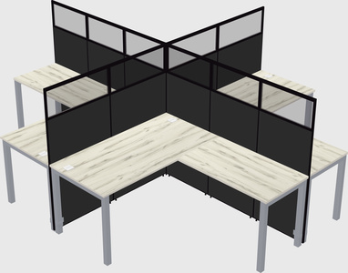 Shared l-shaped cubicles