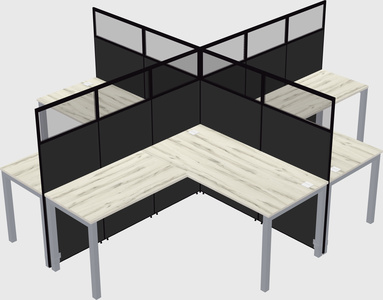 Shared l-shaped cubicles