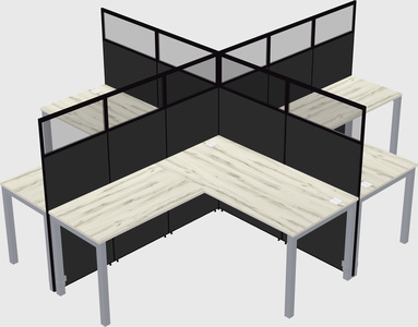 Shared l-shaped cubicles