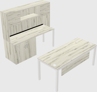 Parallel desk + cabinet