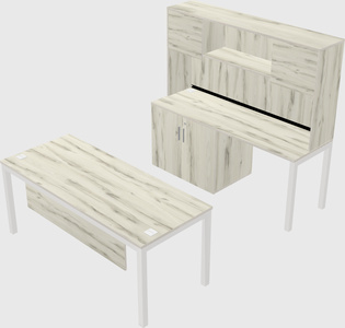 Parallel desk + cabinet