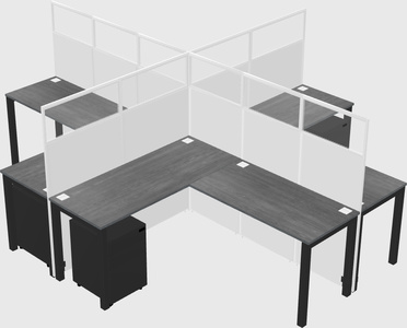 Shared l-shaped cubicles