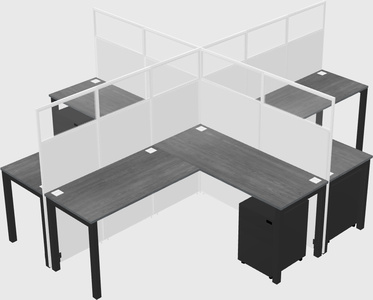 Shared l-shaped cubicles