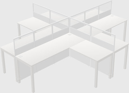 Shared l-shaped cubicles