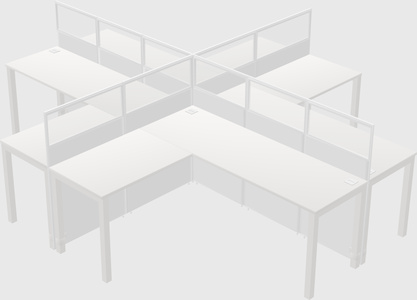Shared l-shaped cubicles