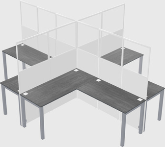 Shared l-shaped cubicles