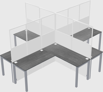 Shared l-shaped cubicles