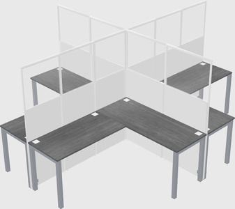 Shared l-shaped cubicles
