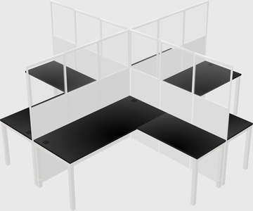 Shared l-shaped cubicles