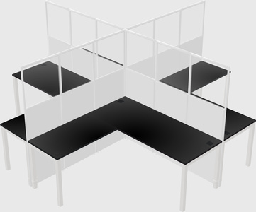 Shared l-shaped cubicles